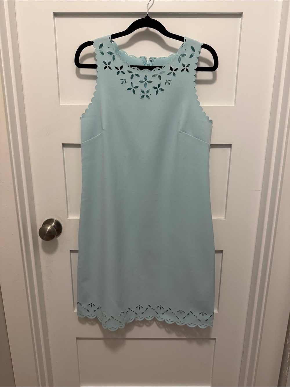 J. Crew Mint Scalloped Laser-Cut Sleeveless Mini Dress
